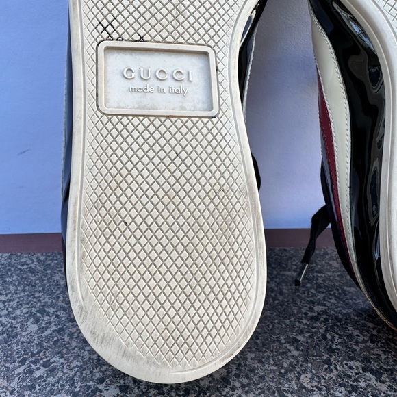 Gucci Men’s Falacer Hebron Web Patent Leather. U.S Size 8.5 Color Blk. - Picture 13 of 13